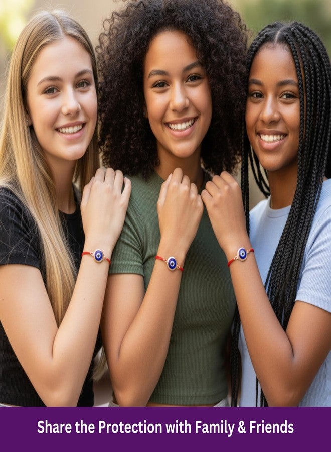 BCS Evil Eye Bracelets Adjustable Red String Amulet for Women Men Authentic Turkish Handmade Glass Bead Good Luck Protection Charm One Size Fits All - Navy Blue (8 Pieces) - Image 4